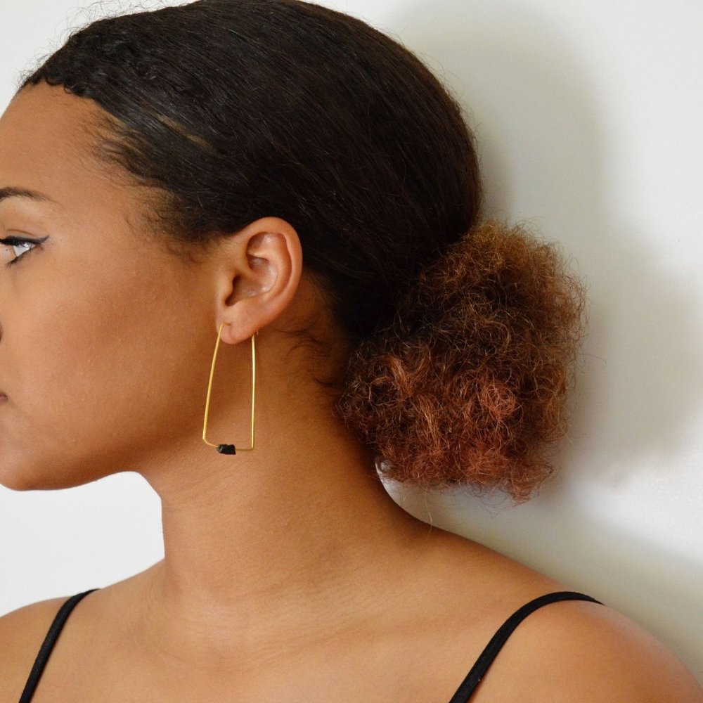 Kaya raw stone earrings